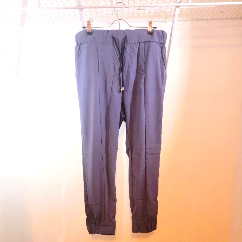 Grey plus size drawstring joggers, size 2X, Polyester